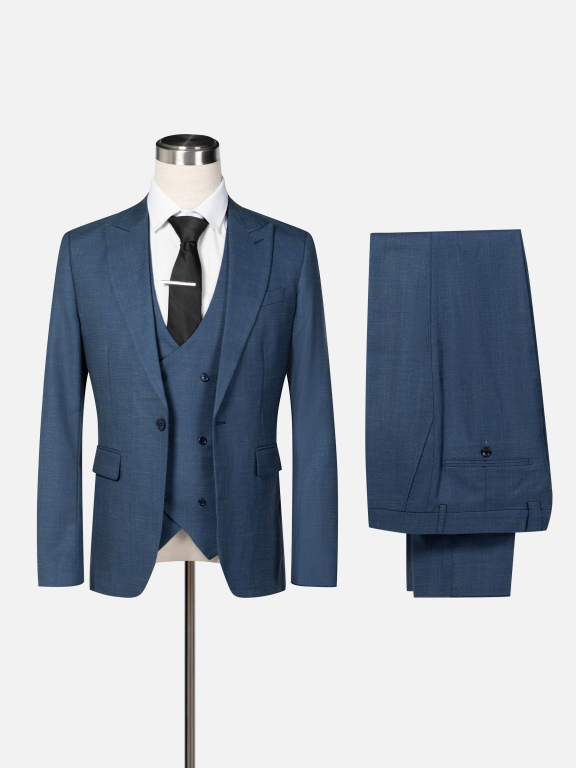 Men's Formal Lapel Slim Fit One Button Blazer & Waistcoat & Pants 3-piece Suit Set, Clothing Wholesale Market -LIUHUA, All Categories