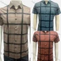 Wholesale Men's Casual Allover Plaid Print Button Down Collared Short Sleeve Shirt preview