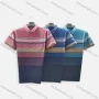 Wholesale Men's Casual Striped Collared Colorblock Patch Pocket Short Sleeve Polo Shirt A88# preview