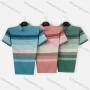 Wholesale Men's Casual Striped Colorblock Patch Pocket Short Sleeve Polo Shirt H102# preview