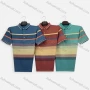 Wholesale Men's Casual Striped Colorblock Short Sleeve Patch Pocket Polo Shirt H111# preview
