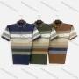 Wholesale Men's Casual Striped Colorblock Short Sleeve Patch Pocket Polo Shirt H1886# preview