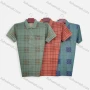 Wholesale Men's Casual Allover Plaid Print Pin Dot Short Sleeve Patch Pocket Polo Shirt M8809# preview