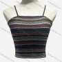 Wholesale Women's Casual Crop Spaghetti Strap Wave Print Knit Cami Top 32090# preview