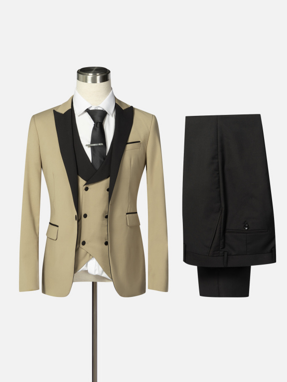 Men's Formal Lapel Blazer & Waistcoat & Pants Wedding Groomsmen 3-piece Suit Set, Clothing Wholesale Market -LIUHUA, All Categories