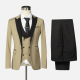 Men's Formal Lapel Blazer & Waistcoat & Pants Wedding Groomsmen 3-piece Suit Set Khaki Clothing Wholesale Market -LIUHUA