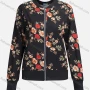 Wholesale Women's Casual Mock Neck Long Sleeve Zip Floral Print Jacket 6362# preview