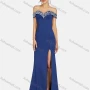 Wholesale Women's Elegant Off Shoulder Rhinestone Split Thigh Evening Dress 91681# preview