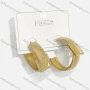 Wholesale Fashionable Copper Gold Plated Allover Print Rhinestone Hoop Hypoallergenic Earrings preview