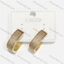 Wholesale Fashionable Copper Hoop Rhinestone Gold Plated Hypoallergenic Earrings preview