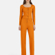 Women's Casual Plain Long Sleeve Button Down Crop Top 2-Piece Set 23# Clothing Wholesale Market -LIUHUA