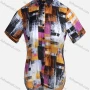 Wholesale Women's Vintage Short Sleeve ColorBlock Button Down Shirt 23055# preview