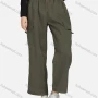 Wholesale Women's Casual Drawstring Elastic Waist Plain Flap Pockets Cargo Pants 1429# preview
