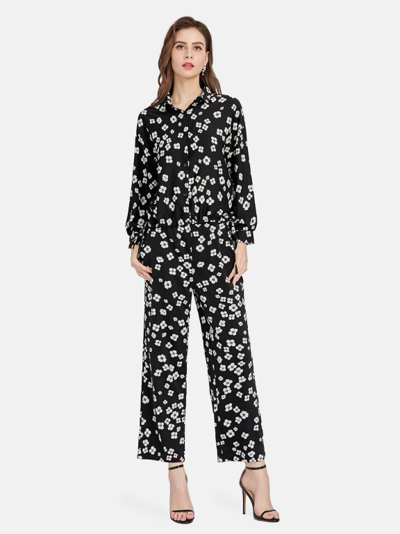 Women's Casual Floral Button Down Shirt & Pants 2-piece Set, LIUHUA Clothing Online Wholesale Market, All Categories