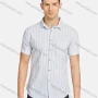 Wholesale Men's Casual Striped Buttons Down Short Sleeve Patch Pocket Shirts 1311-3# preview