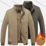 Wholesale Men's Casual Windproof High Neck Long Sleeve Thermal Lined Button Decor Jacket 88901# preview