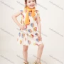 Wholesale Girls Casual Crew Neck Sleeveless Polka Dot Leaf Dress MB20BLQ319# preview