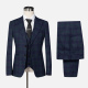 Men's Formal Lapel Plaid Single Breasted Blazer & Waistcoat & Pants 3-piece Suit Set Green&Blue Clothing Wholesale Market -LIUHUA