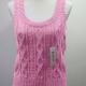 Women's Casual Plain Scoop Neck Cable Knit Tank Top 60703# 524# Clothing Wholesale Market -LIUHUA