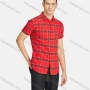 Wholesale Men's Casual Plaid Print Buttons Down Short Sleeve Patch Pocket Shirts 23307# preview
