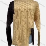 Wholesale Women's Casual Long Sleeve Colorblock Split Side Cable Knit Sweater A1356# preview
