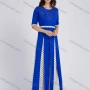 Wholesale Women's Casual Round Neck Rhinestones Applique Polka Dots Print Half Sleeve Maxi Dress preview