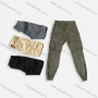 Wholesale Men's Casual Plain Multiple Pockets Drawstring Elastic Waist Cargo Pants 656# preview