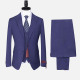 Men's Formal Business Lapel Plain Two Button Blazer Jacket & Single Breasted Waistcoat & Pants 3 Piece Suit Set Indigo Clothing Wholesale Market -LIUHUA