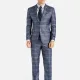 Men's Formal Business 3-Piece Slim Fit One Button Plaid Suit Set Gray Clothing Wholesale Market -LIUHUA
