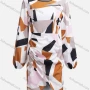 Wholesale Women's Casual Crew Neck Long Sleeve Wrap Hem Colorblock Dress 7705# preview
