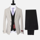 Men's Formal Business Lapel Plain Two Button Blazer Jacket & Single Breasted Waistcoat & Pants 3 Piece Suit Set Almond White Clothing Wholesale Market -LIUHUA