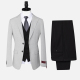 Men's Formal Business Lapel Plain Two Button Blazer Jacket & Single Breasted Waistcoat & Pants 3 Piece Suit Set Silver Clothing Wholesale Market -LIUHUA