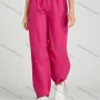 Wholesale Women's Casual Drawstring Flap Pockets High Waist Cargo Pants MT307# preview