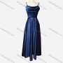 Wholesale Women's Elegant Plain Spaghetti Strap Ruched Maxi Evening Dress preview