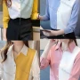 Wholesale Women's Casual Colorblock Collared Button Down Long Sleeve Shirt preview