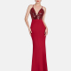 Women's Glamorous Spaghetti Strap Sequin Backless Zip Back Evening Dress Red Clothing Wholesale Market -LIUHUA