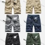 Wholesale Men's Casual Plain Multiple Pockets Shorts With Belt 17152# preview