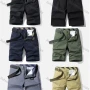 Wholesale Men's Casual Plain Multiple Pockets Shorts With Belt 18152# preview