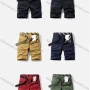 Wholesale Men's Casual Plain Multiple Pockets Shorts With Belt 18651# preview