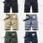 Wholesale Men's Casual Allover Print Multiple Pockets Shorts With Belt 66353# preview