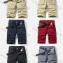 Wholesale Men's Casual Plain Multiple Pockets Shorts With Belt 68053# preview