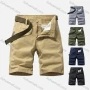 Wholesale Men's Casual Plain Patch Pocket Shorts With Belt preview