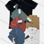Wholesale Men's Casual Plain Striped Trim Short Sleeve Polo Shirt 8801# preview