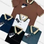 Wholesale Men's Casual Plain Striped Trim Contrast Short Sleeve Polo Shirt 8831# preview