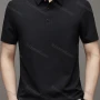 Wholesale Men's Casual Breathable Collared Short Sleeve Plain Polo Shirt 23133# preview