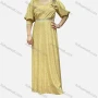 Wholesale Women's Elegant Half Sleeve Sweetheart Collar Bronzing Sequin Waist Bow Knot Evening Dress preview
