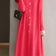 Women's Casual Plain Mock Neck Buttons Long Sleeve Midi Sweater Dress 1# Clothing Wholesale Market -LIUHUA