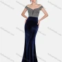 Wholesale Women's Glamorous Off Shoulder Lace Stiching Color Maxi Evening Dress preview