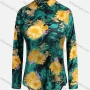 Wholesale Women's Vintage Long Sleeve Floral Pattern Collared Button Down Shirt 23067# preview