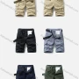 Wholesale Men's Casual Plain Multiple Flap Pockets Shorts With Belt 27053# preview